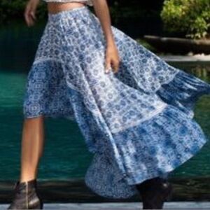 Miss June Paris boho high lo ruffle skirt one size Small Medium